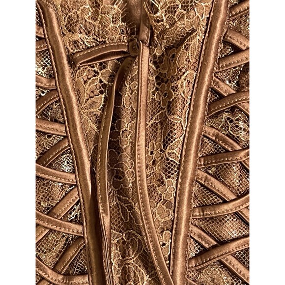 Victoria's Secret Very Sexy Caramel Kiss Corset S Bustier Brown Unlined Boned - Picture 4 of 10